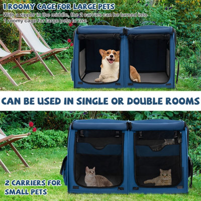 Fresh Look at Costway 2 In 1 Pet Carrier Twin Compartment Pet Kennel