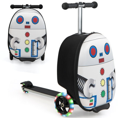 Kid suitcase hotsell with scooter