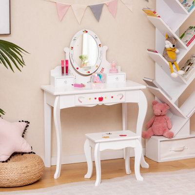 Kids vanity set store with mirror