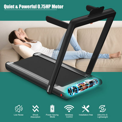 Costway 2-In-1 Treadmill Folding Electric Treadmill Walking
