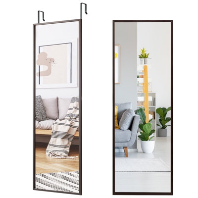 Costway 2 IN1 Full Length Mirror Over the Door Dressing Mirror Wall Mounted Makeup