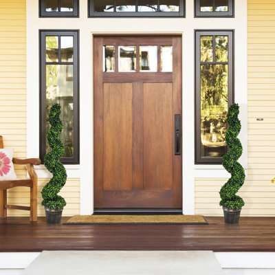 Costway 2 Pack 115cm Artificial Spiral Boxwood Topiary Tree Indoor Outdoor Decor - 4