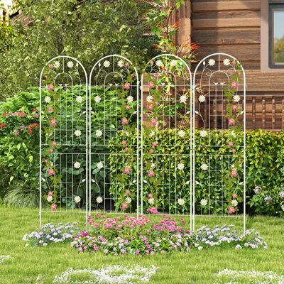 Costway 2 Pack 180 x 50cm Garden Trellis Metal Fencing Barrier Rustproof Plant Support - 3