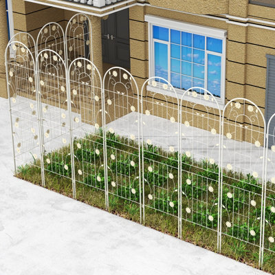 Costway 2 Pack 180 x 50cm Garden Trellis Metal Fencing Barrier Rustproof Plant Support - 4