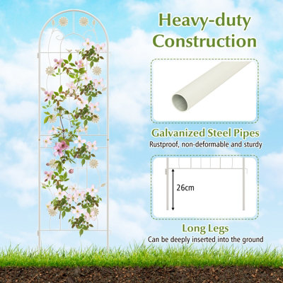 Costway 2 Pack 180 x 50cm Garden Trellis Metal Fencing Barrier Rustproof Plant Support - 6