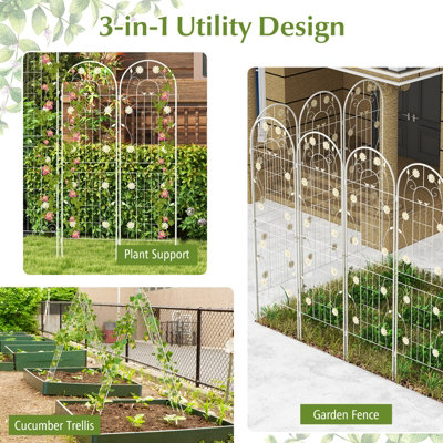 Costway 2 Pack 180 x 50cm Garden Trellis Metal Fencing Barrier Rustproof Plant Support - 8