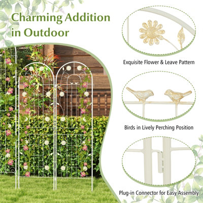 Costway 2 Pack 180 x 50cm Garden Trellis Metal Fencing Barrier Rustproof Plant Support - 9