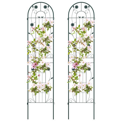 Costway 2 Pack 220 x 50cm Garden Trellis Rustproof Metal Fencing Barrier Plant Support