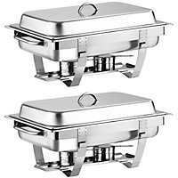 Costway 2 Pack 9L Chafing Dish Stainless Steel Food Warmers Set with 4 Half Size Pans