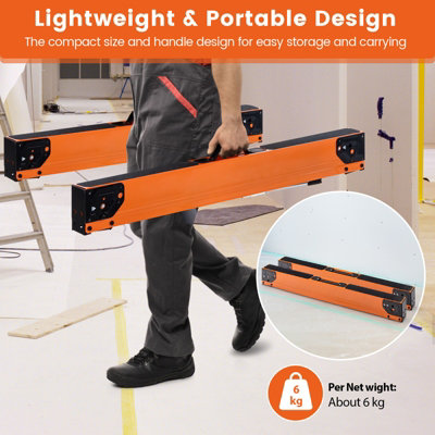 Costway 2 Pack Folding Saw Horses Compact Power Tools Workhorse Non-slip Pads & Surface - 5
