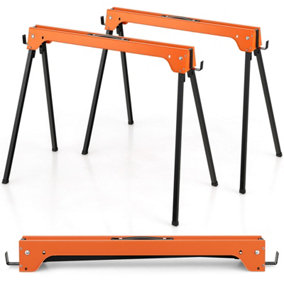 Costway 2 Pack Folding Sawhorses Lightweight & Portable Workbench Tool Stands w/ Handle No Assembly