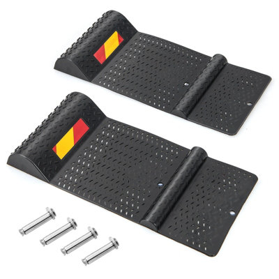 Costway 2 Pack Garage Anti-skid Parking Mat Heavy Duty Wheel Stopper Parking Aid Warning