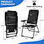 Costway 2 Pack Padded Patio Lounger Chair Patio Recliners Padded Folding Lawn Chair