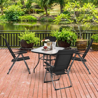 Costway 2 Pack Padded Patio Lounger Chair Patio Recliners Padded Folding Lawn Chair - 5