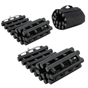 Costway 2 Pack Tire Traction Mats Coilable TPR Recovery Track Pad Emergency Traction Aid 60cm Long
