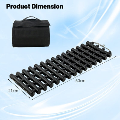 Costway 2 Pack Tire Traction Mats Coilable TPR Recovery Track Pad Emergency Traction Aid 60cm Long