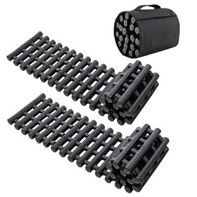 Costway 2 Pack Tire Traction Mats Coilable TPR Recovery Track Pad ...