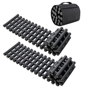 Costway 2 Pack Tire Traction Mats Coilable TPR Recovery Track Pad Emergency Traction Aid 85cm Long