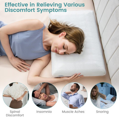 Costway 2 Pcs Gel Memory Foam Pillow Set 3D Cutting Air Flow Cooling Pillows - 7