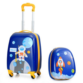 Costway 2 PCS Kids Luggage Set 12" Backpack & 16" Carry-on Suitcase W/ Wheels