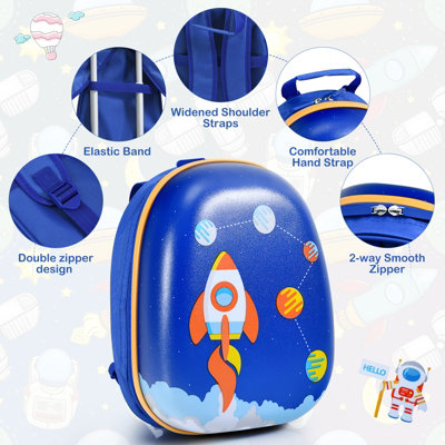 Costway 2 PCS Kids Luggage Set 12" Backpack & 16" Carry-on Suitcase W/ Wheels - 9