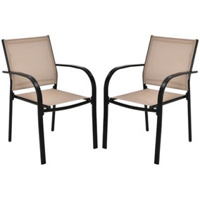 Costway 2 PCS Outdoor Dining Chairs Garden Patio Bistro Stackable Chairs