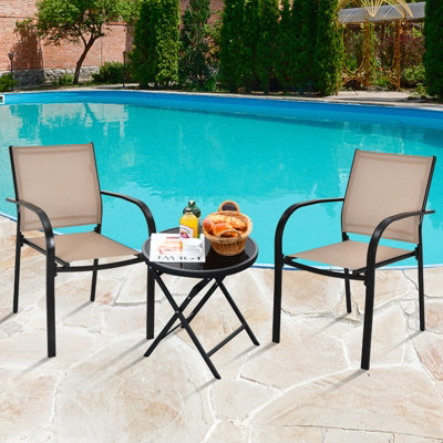 Patio dining set sling chair discount