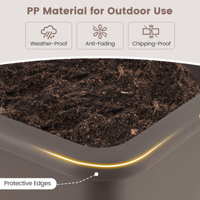 Costway 2 PCS Raised Garden Beds Outdoor Plastic Planter Box w/ Detachable Legs - 5