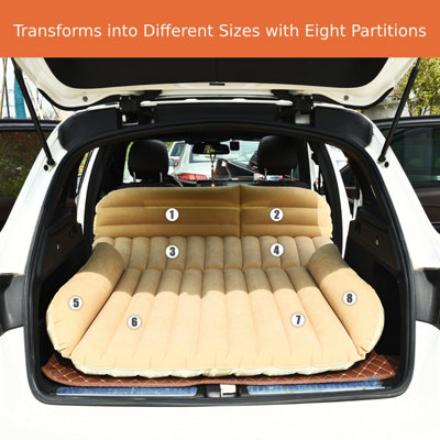 Costway 2 Person Inflatable Car Mattress w/ Air Pump & Storage Bag Portable Car Bed - 3