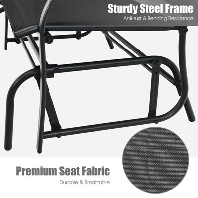 Costway 2-Person Patio Swing Glider Bench Outdoor Glider Loveseat Chair Garden - 8