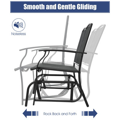 Costway 2-Person Patio Swing Glider Bench Outdoor Glider Loveseat Chair Garden - 9