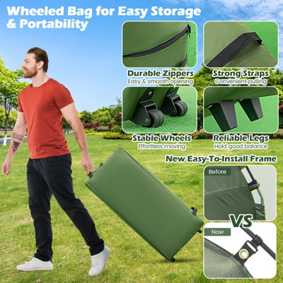 Costway 2-Person Tent Cot Folding Camp Tent Outdoor Hiking Bed Air Mattress Sleeping Bag - 9