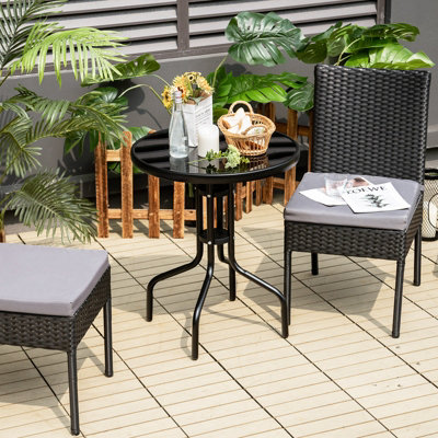 Costway 2-Piece Patio Wicker Chairs Garden Outdoor Dining Chair Set W/ Cushions - 7