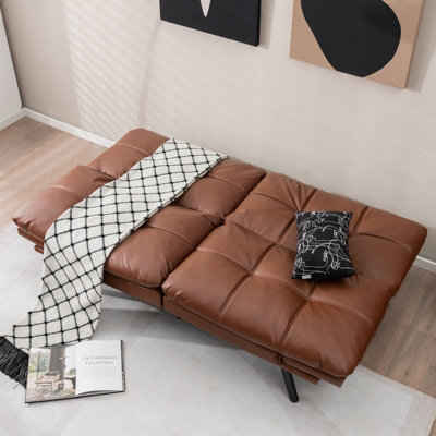 Costway 2 Seat Convertible Loveseat Sofa Bed Memory Foam Sleeper Couch 3 level Adjust