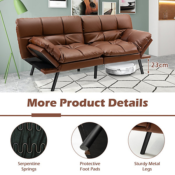 Costway 2 Seat Convertible Loveseat Sofa Bed Memory Foam Costway 2 Seat Convertible Loveseat Sofa Bed Memory Foam