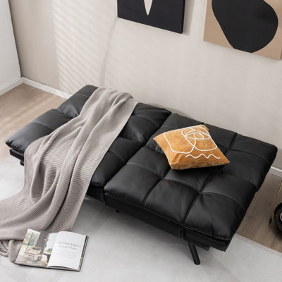 Costway 2 Seat Convertible Loveseat Sofa Bed Memory Foam Sleeper Couch ...