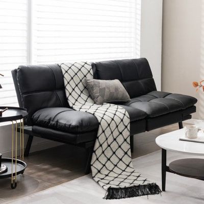Costway 2 Seat Convertible Loveseat Sofa Bed Memory Foam Sleeper Couch ...