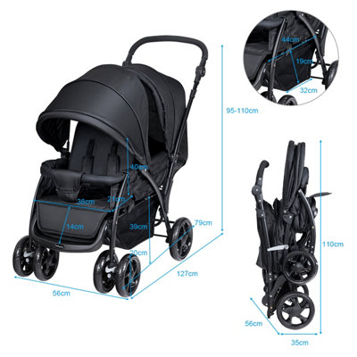 Foldable double hot sale buggy