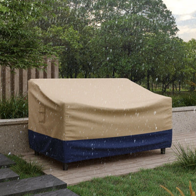 Costway 2-Seater Outdoor Sofa Cover Heavy Duty Polyester Patio Sofa Cover W/ Air Vent