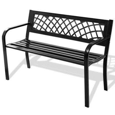 Costway 2 Seater Patio Garden Bench Outdoor Weatherproof Metal Loveseat W/ Backrest