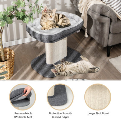 Costway 2 Tier Cat Tree for Indoor Cats Cat Tower Cat Bed w Scratching Post