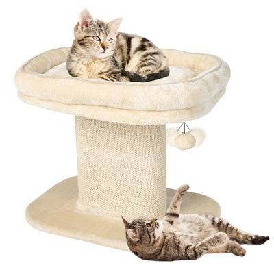 Costway 2 Tier Cat Tree Tower Stand Carpeted Natural Sisal Climbing Tower Play Center Price Comparisons | Compare The Build