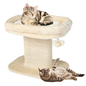 Costway 2 Tier Cat Tree Tower Stand Carpeted Natural Sisal Climbing Tower Play Center