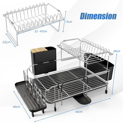 Wall Mounted Dish Drainer Laboratory Drip Drying Rack - 24 Position ...