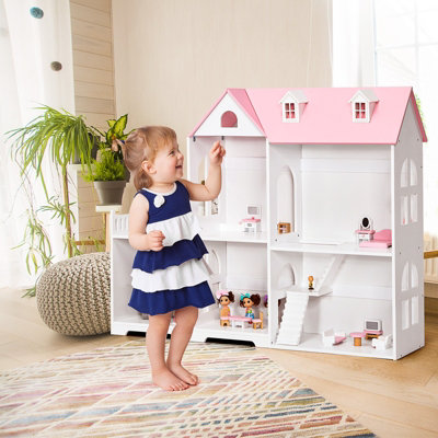Dolls House Bare Wood 6 Shelf Unit Bookcase Miniature Unfinished...