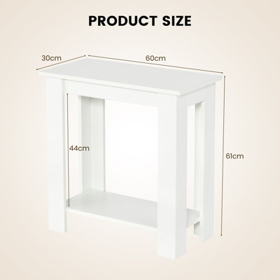 Costway 2-Tier End Table Sofa Bedside Table Nightstand Side Table with Storage Shelf