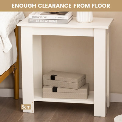Costway 2-Tier End Table Sofa Bedside Table Nightstand Side Table with Storage Shelf