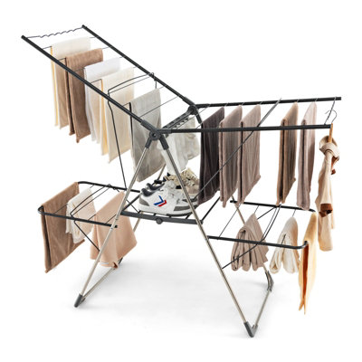 Costway 2-Tier Freestanding Clothes Drying Rack Foldable Clothing Laundry Rack