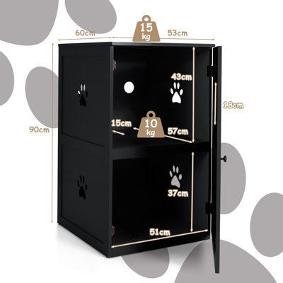 Cat Litter Box Enclosure PETSITE , Wooden Hidden Litter Box Bench With Double Doors And Removable Litter Box Furniture
