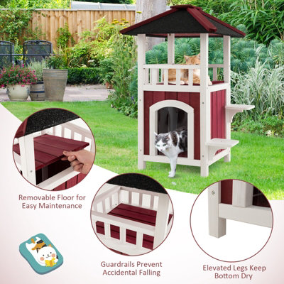 2 story outdoor cat house hotsell